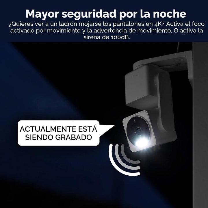 WYZE Cam Pan v4, cámara de seguridad inteligente 4K, cámaras AI par...