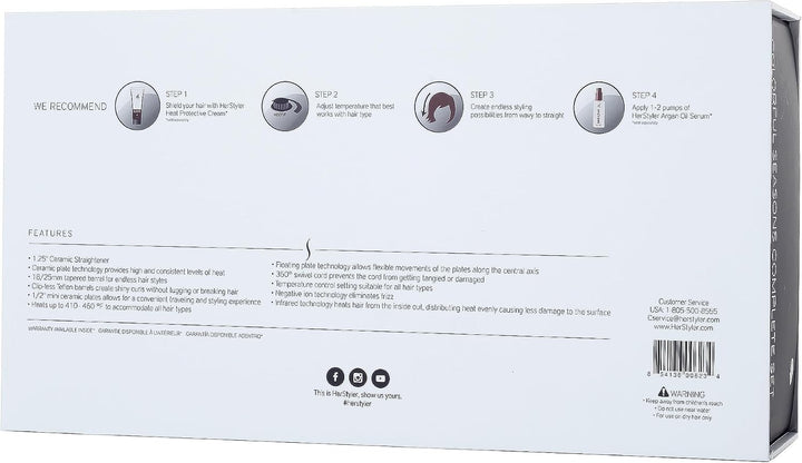 HerStyler Combo de alisador de pelo \u2013 Mini plancha plana, alis...