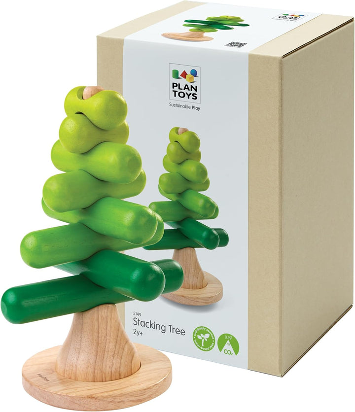 Juguete apilable en forma de árbol de Plan Toys | wooden tree stack...