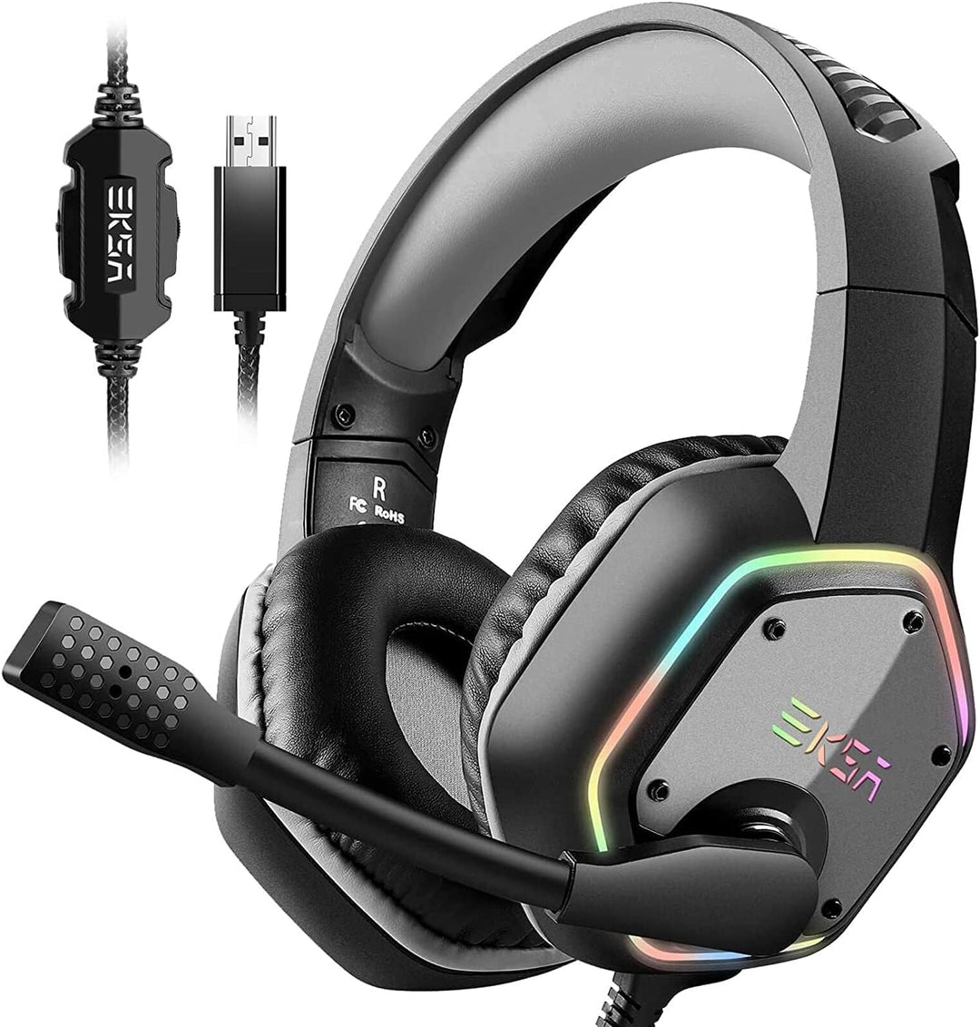 EKSA E1000 USB Gaming Headset for PC, Computer Headphones with Micr...