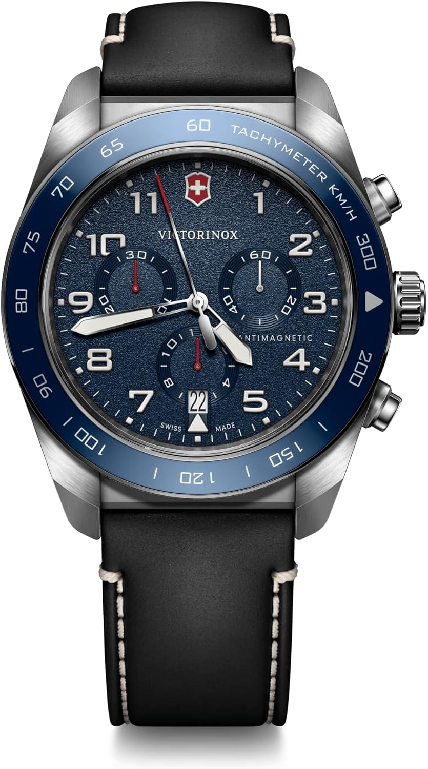 Reloj de pulsera VICTORINOX Swiss Army, para hombre, cronógrafo, analógico, resistente al agua, cuarzo, caja de acero inoxidable, brazalete de acero inoxidable, correa de cuero, correa de goma, reemplazo de correa, regalo de marca