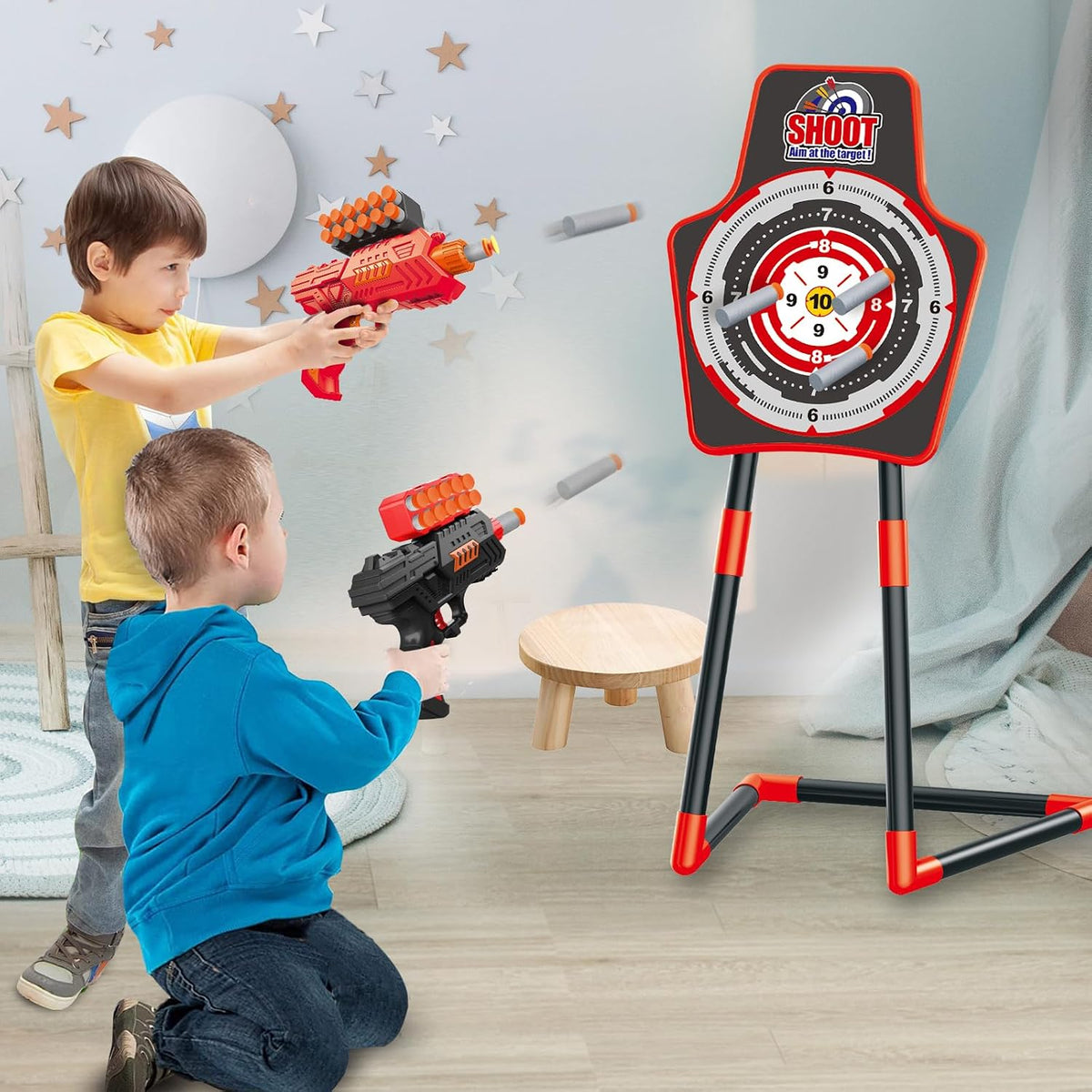2 Bow y Arrow Sets con LED Light-up,2 Foam Dart Guns para Kids 5 6 7 8 9 10+ Years Old, Archery Set con Standing Target para Boys & Girl, Ideal Gift