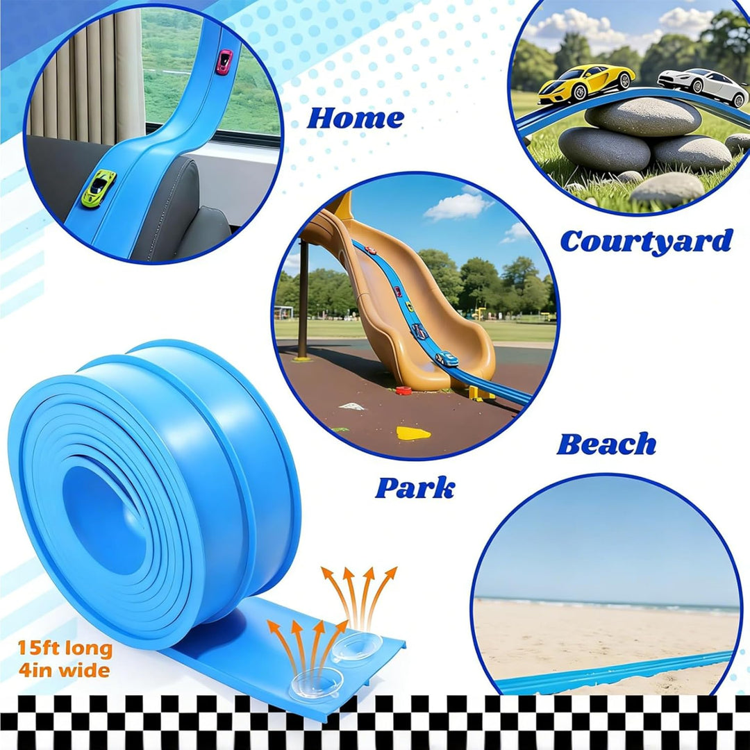 Flex Track - Pista de carreras flexible de 16 pies con