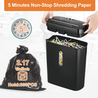 woolsche - Trituradora de papel para oficina en casa, corte de tiras de 10 hojas con canasta de 3.17 galones, nivel de seguridad P-2, trituradora de CD y tarjetas de crédito, duradera y rápida, sistema a prueba de atascos, certificado ETL