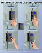 Cerradura de puerta de vidrio inteligente, cerradura de puerta de vidrio biométrica con huella dactilar 4 en 1, LG2315, 2024, sin taladro, sin llave, cerraduras de puerta mejoradas, ideal para oficina, hogar, hotel, apartamento