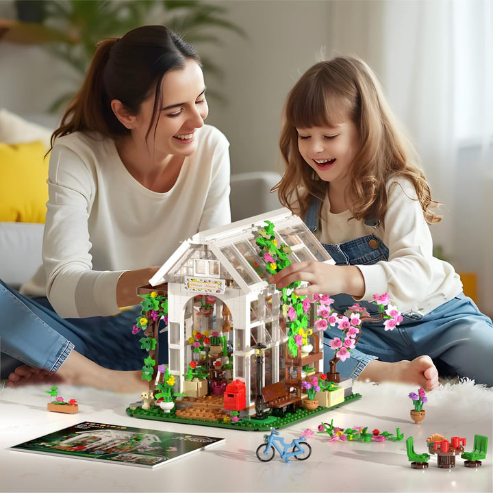 HOGOKIDS Juego de construcción de casa de flores con luz