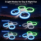 Drone para niños Luz LED RC Quadcopter Hélice Protección Completa Fácil