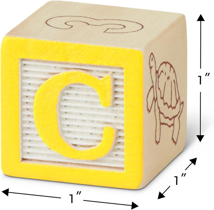Melissa Doug Juego de bloques de madera ABC/123 de lujo