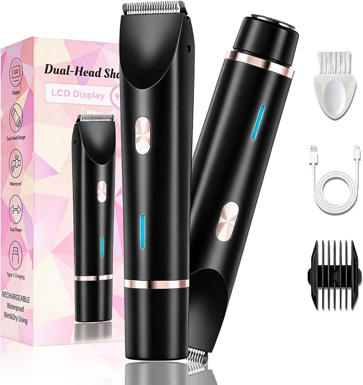 Debark Recortadora de bikini 2 en 1 para mujer, maquinilla de afeit...