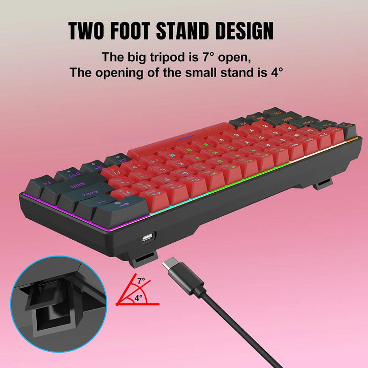Snpurdiri Teclado Mecánico con Cable al 60%, Mini Teclado para Jueg...