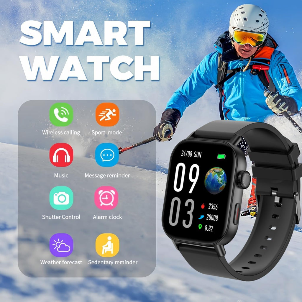 Reloj inteligente rastreador de fitness para mujeres y hombres, monitor de actividad de salud 24/7, frecuencia cardíaca, monitor de sueño, contador de pasos de calorías, pantalla curva HD de 2.01