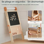 Tiny Land - Caballete de madera plegable para niños, con pizarra y pizarra blanca