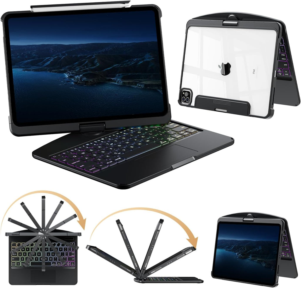 Funda de teclado Bluetooth de rotación de 360° para iPad 11ª generación