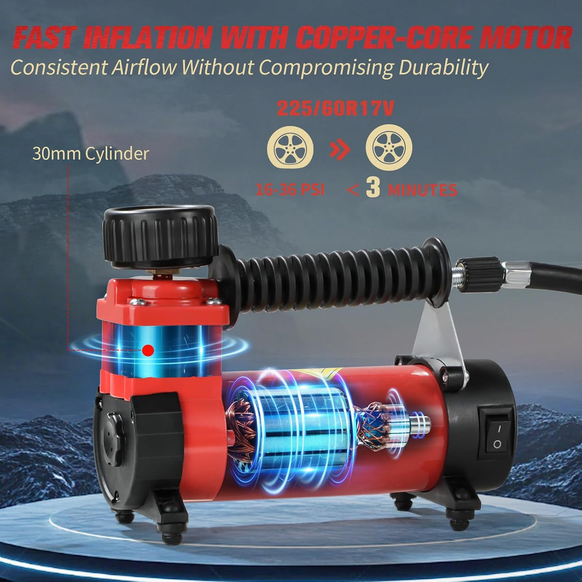 AVID POWER Inflador de neumáticos de 12 V CC, compresor de aire por...