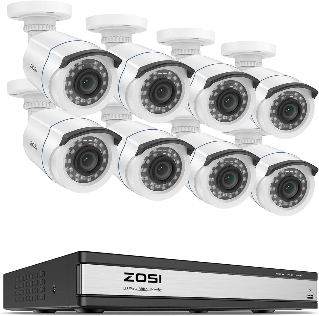 ZOSI H.265+ Sistema de cámara de seguridad de 16 canales con detecc...
