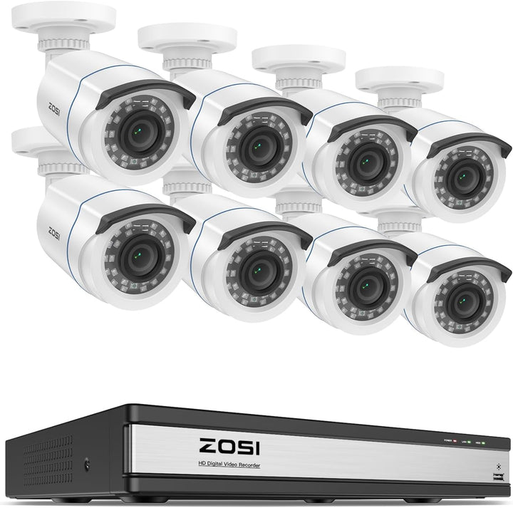 ZOSI H.265+ Sistema de cámara de seguridad de 16 canales con detecc...