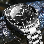 OLEVS Reloj para Hombre Con Diamante Analógico Quartz Negocios Resistente al Agua Acero Inoxidable Fecha Semana Luminiscente Reloj para Hombres