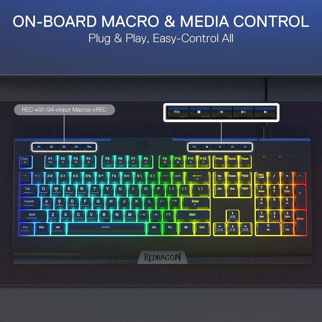 Redragon K525 RGB retroiluminado 104 teclas teclado para juegos de...