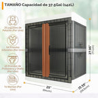 Armario, armario, armario de almacenamiento plegable, caja útil con gran capacidad, 37.5 galones (142 L), apilable, fácil almacenamiento de ropa, sin instalación
