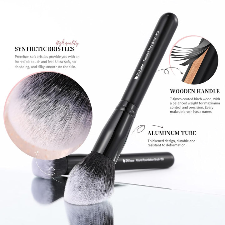 DUcare Juego de brochas de maquillaje profesional, 27 piezas, juego...