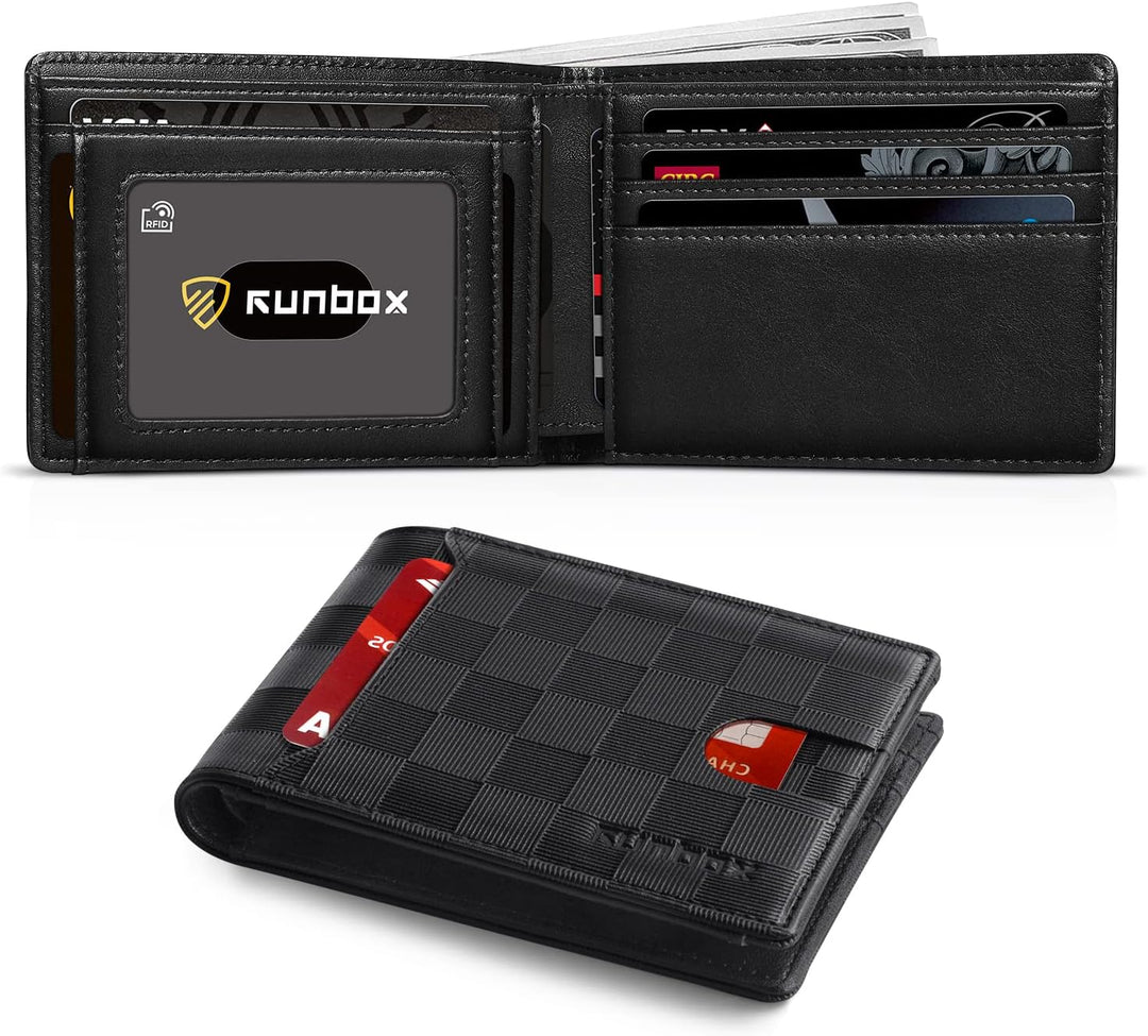 RUNBOX Cartera delgada para hombre, 11 ranuras para tarjetas de cré...