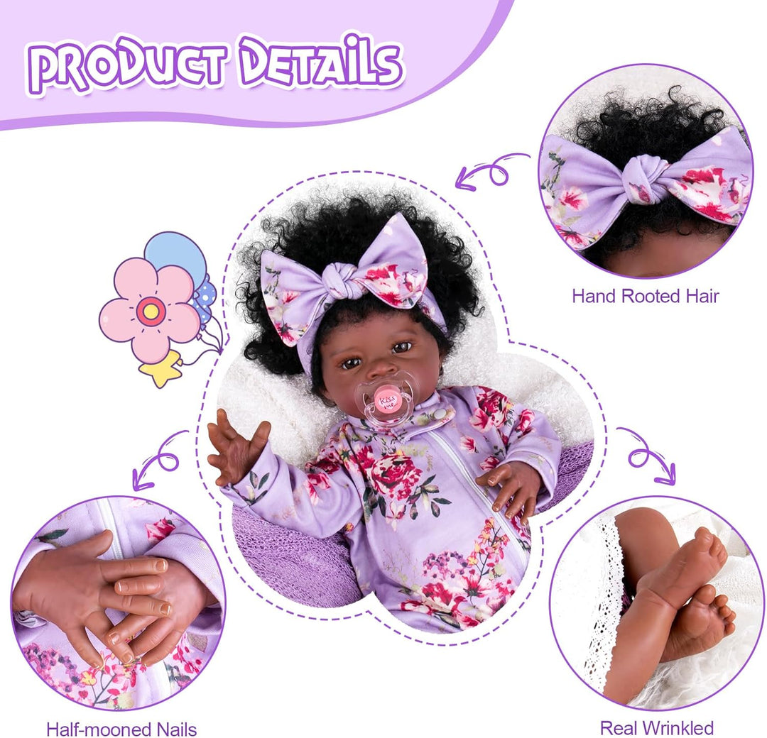 Aori Muñecas Reborn de bebé negras para niñas - Muñecas de bebés am...