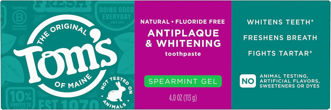 Tom's of Maine Pasta dental en gel natural, antiplaca y blanque...