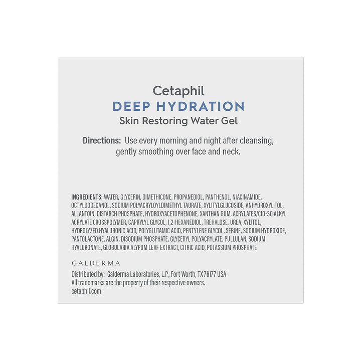 Cetaphil Gel de agua restaurador de piel de hidratación profunda co...