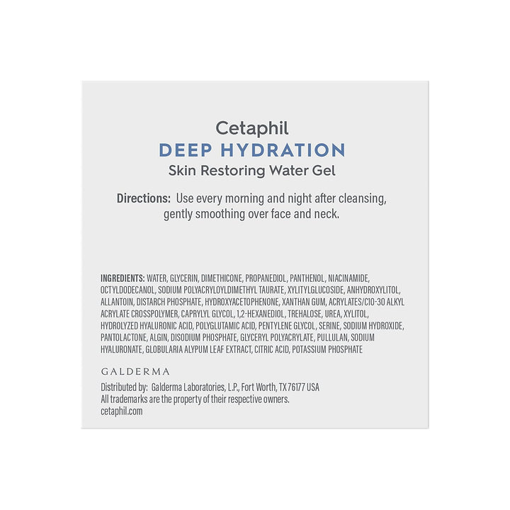 Cetaphil Gel de agua restaurador de piel de hidratación profunda co...