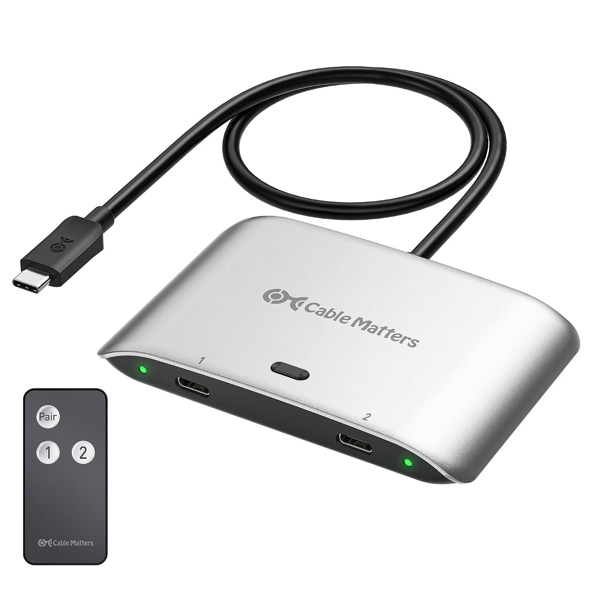 Cable Matters conmutador USB C KVM de 20Gbps para 2 computadoras, 140W PD Carga