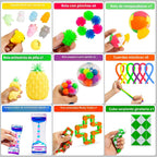 76 piezas Juego de juguetes sensoriales para aliviar el estrés, paquete antiansiedad, juguetes sensoriales para niños y adultos, paquetes de juguetes para manos inquietas con mochi esponjoso, bola