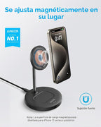 Anker Soporte de carga inalámbrico PowerWave 2 en 1 compatible con MagSafe