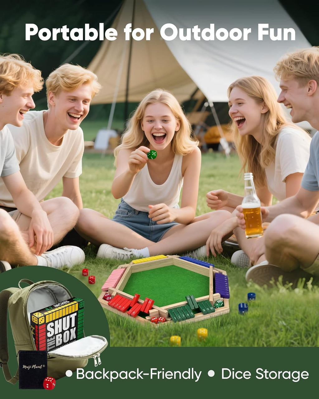 Clásico original cierra el juego de mesa de madera de los dados de las matemáticas del juego 2-6 jugadores