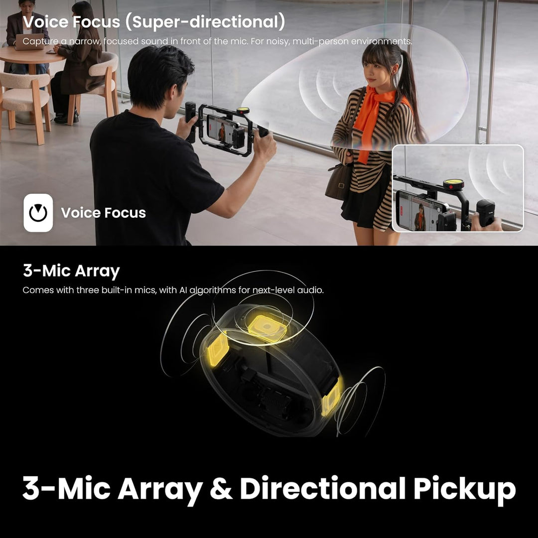 Insta360 Mic Pro (1 TX + 1 RX), mini micrófono Lavalier inalámbrico...
