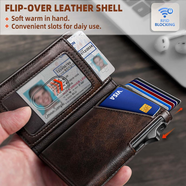 BULLIANT Billetera con clip para dinero, billetera delgada para reg...