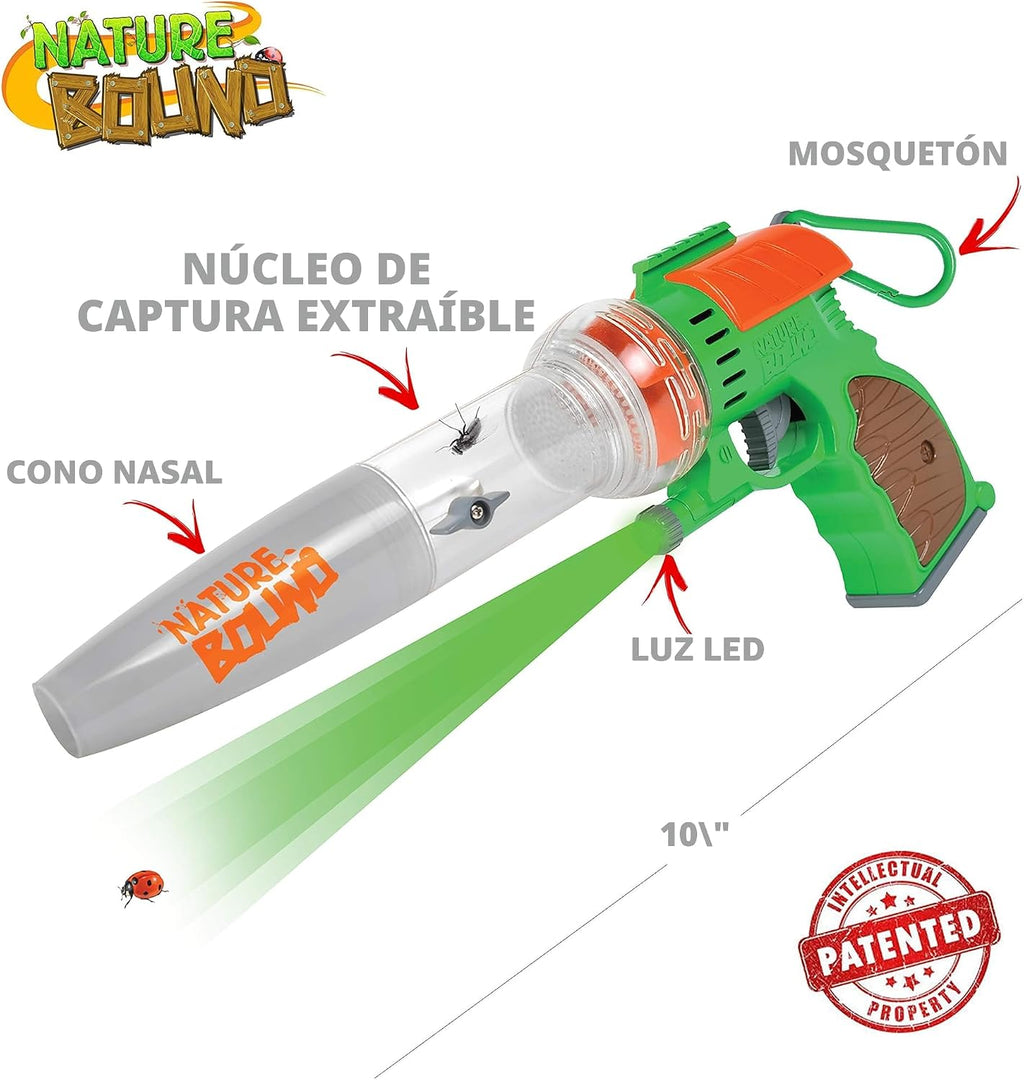 Nature Bound Juguete para atrapar insectos | Aspiradora de bichos ecológica, atrapa y libera | Juguete de juego para interior y exterior de 3 a 12 años | Incluye núcleo de captura con magnificación |