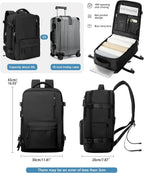 VGCUB - Mochila grande para viaje, trabajo, negocios, mochila para laptop aprobada como equipaje de mano para vuelos, unisex, Negro -, Grande, Large (4