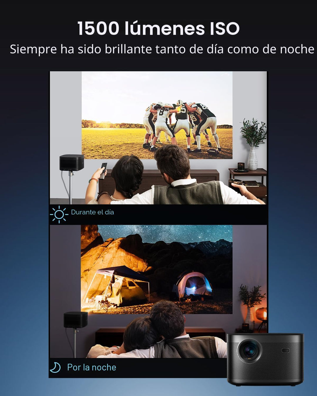 XGIMI Proyector Horizon Pro 4K, 1500 lúmenes ISO, proyector de pelí...
