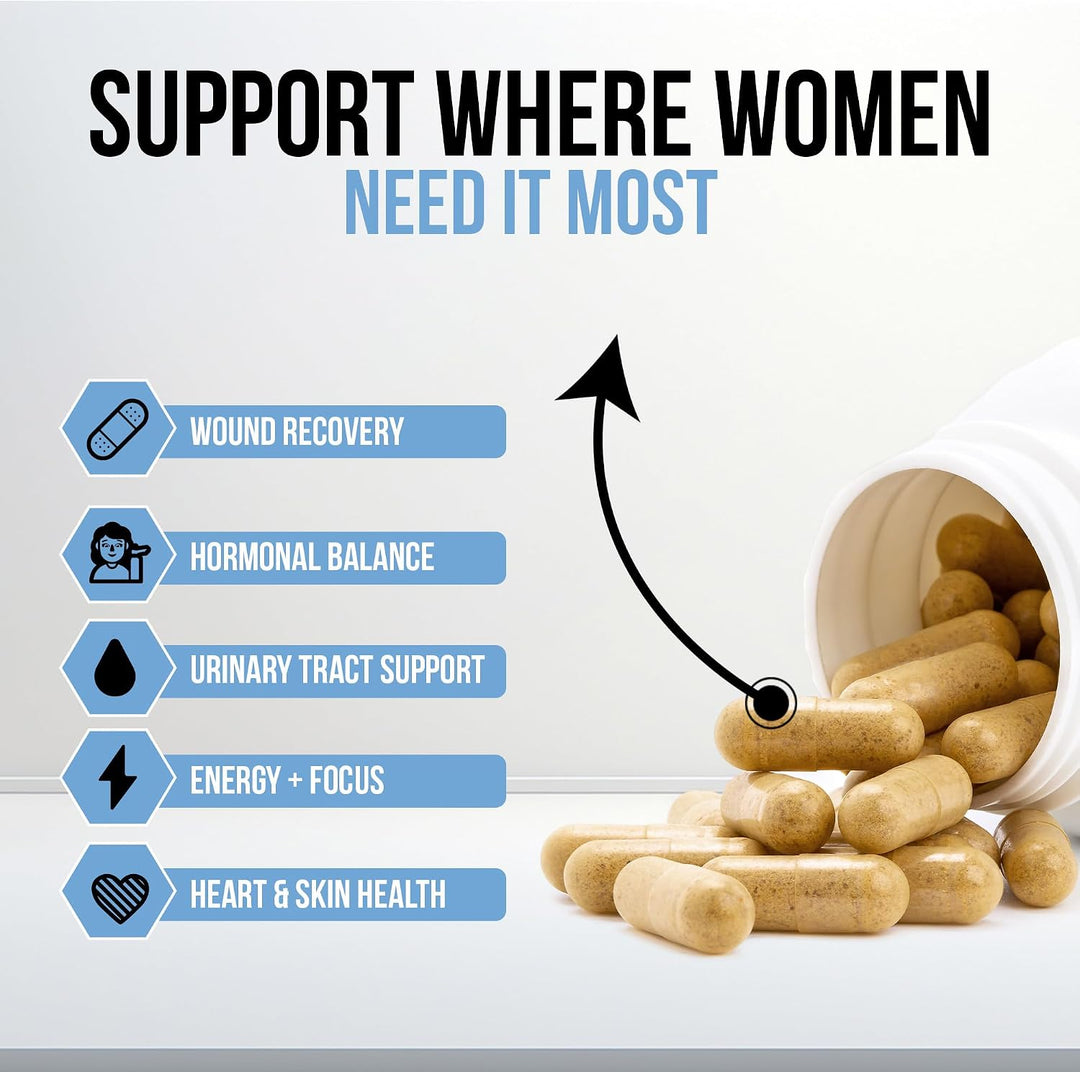 Wound Care Plus Multivitamínico para mujer, complejo completo de vi...