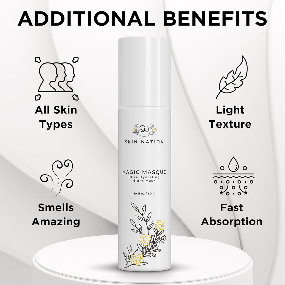 Mascarilla facial para el cuidado de la piel con ácido hialurónico,...