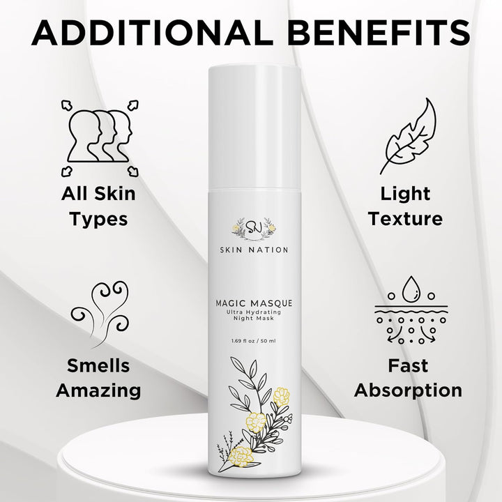 Mascarilla facial para el cuidado de la piel con ácido hialurónico,...