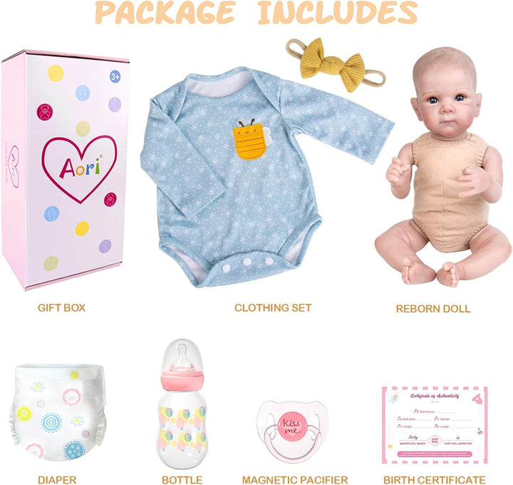 Aori Muñecas bebé recién nacidas Niña - Muñeca recién nacida de 20...