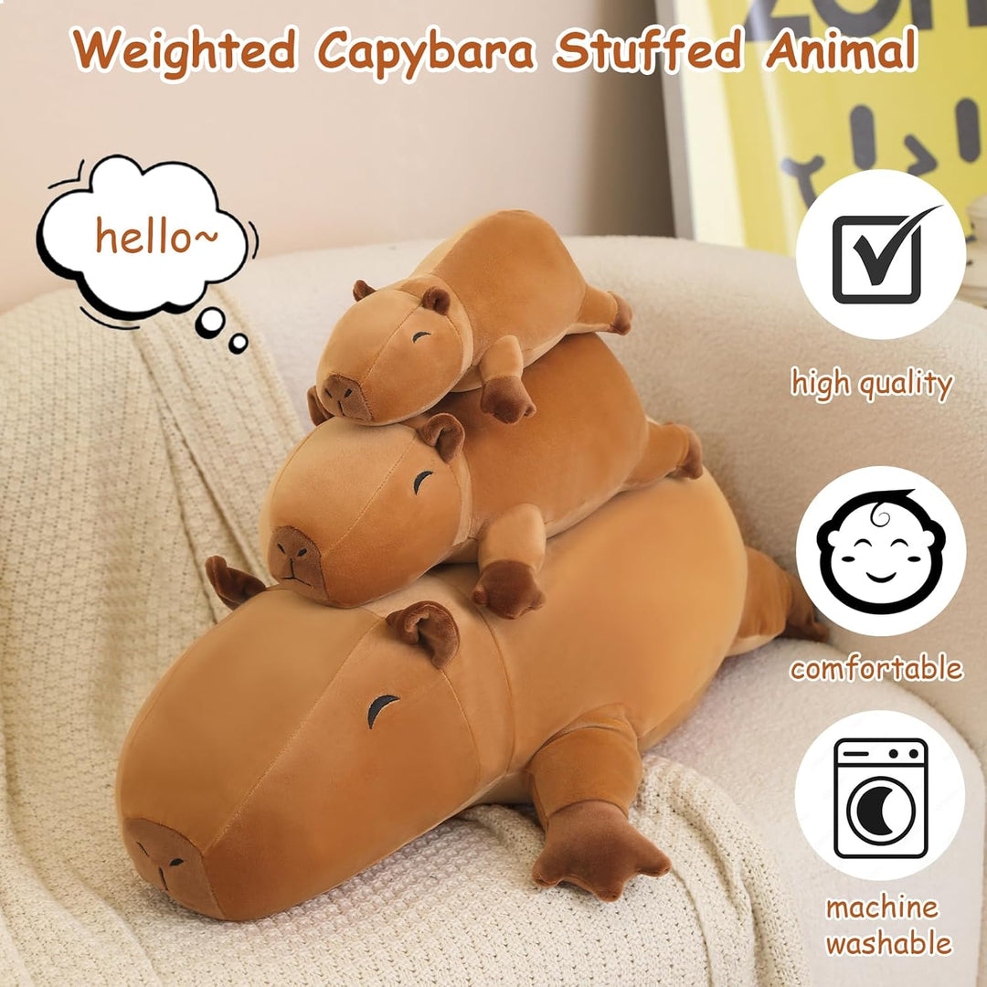 SQEQE Peluche de Capybara con peso, animal de peluche de Capybara c...