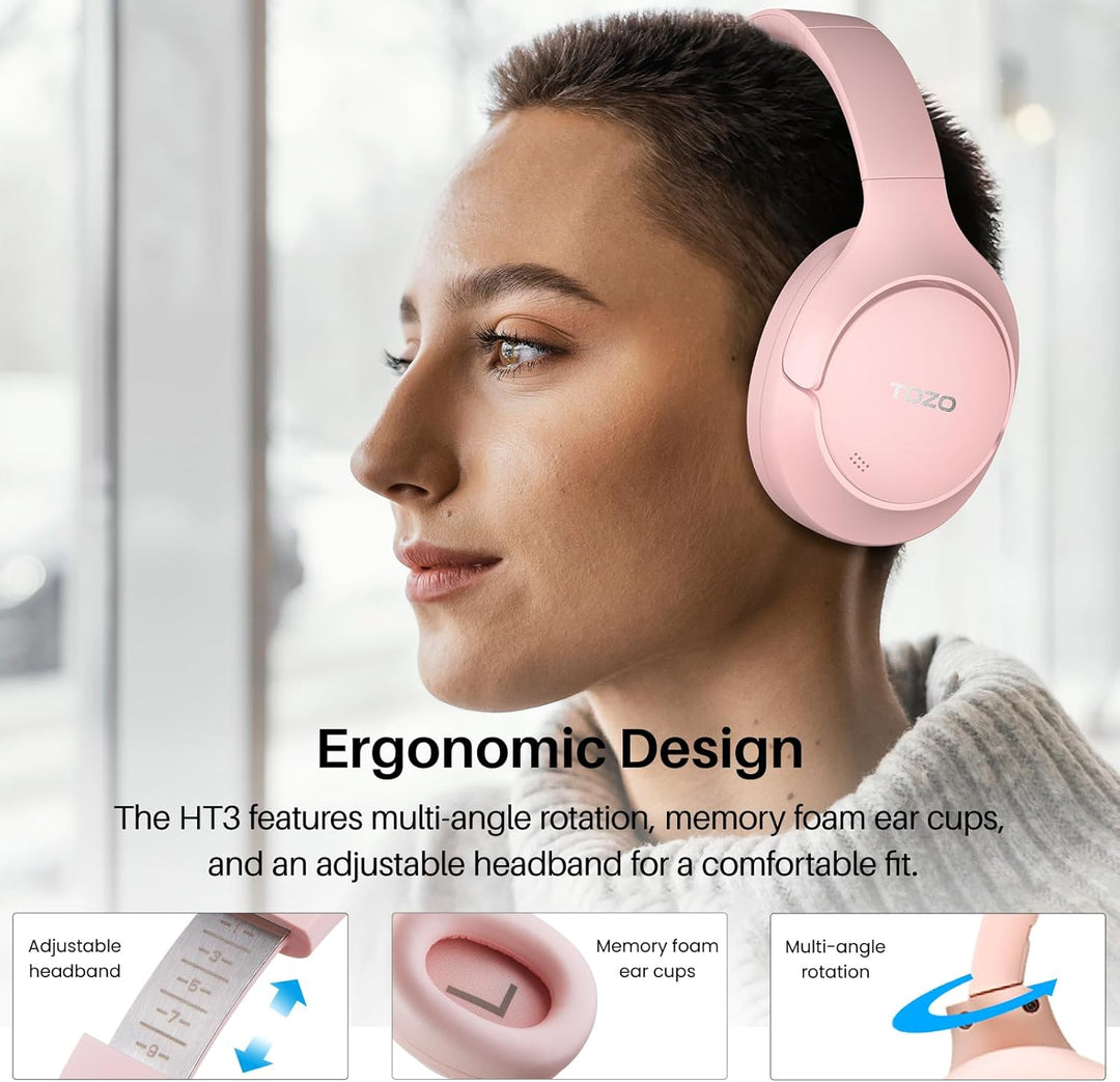 TOZO Auriculares híbridos HT3 con cancelación de ruido, batería de...