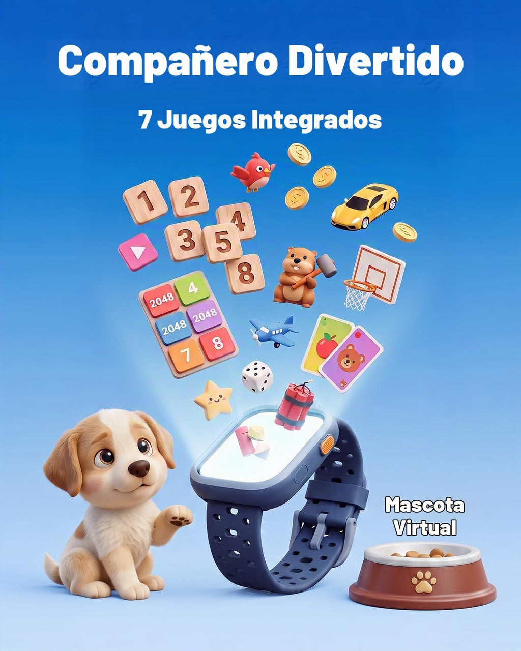 BIGGERFIVE Reloj inteligente para niños, reloj de fitness de 1.8 pies