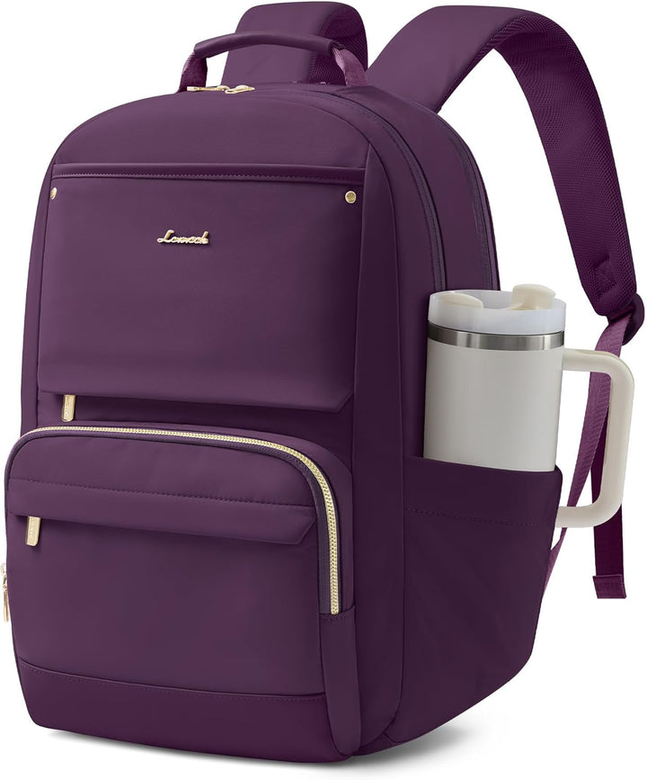 LOVEVOOK Mochila de viaje para mujer, Púrpura oscuro, 15,6 pulg.