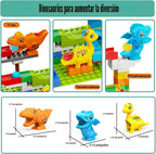 Klobroz Dinosaur Marble Run, bloques de construcción para niños pequeños de