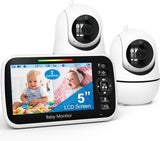 GoodBaby Monitor de bebé con 2 cámaras, sistema de monitoreo de vid...