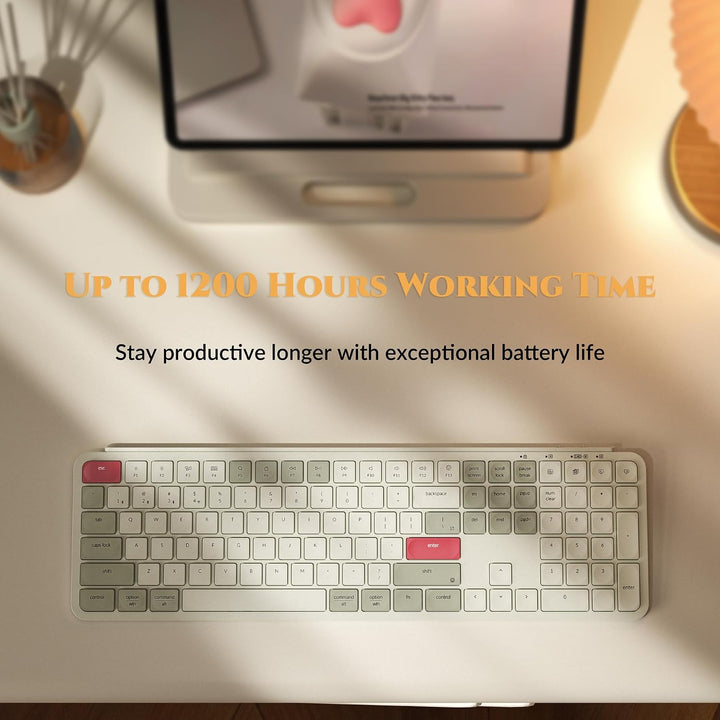 Keychron Teclado inalámbrico ultrafino B6 Pro, ZMK de tamaño comple...