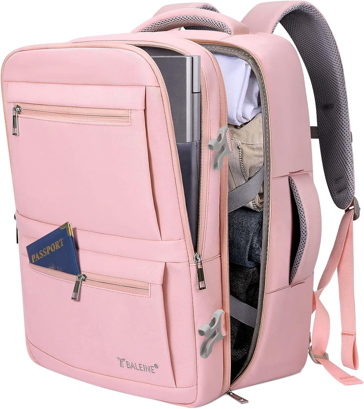 BALEINE Mochila de viaje para mujeres y hombres, mochila grande y r...